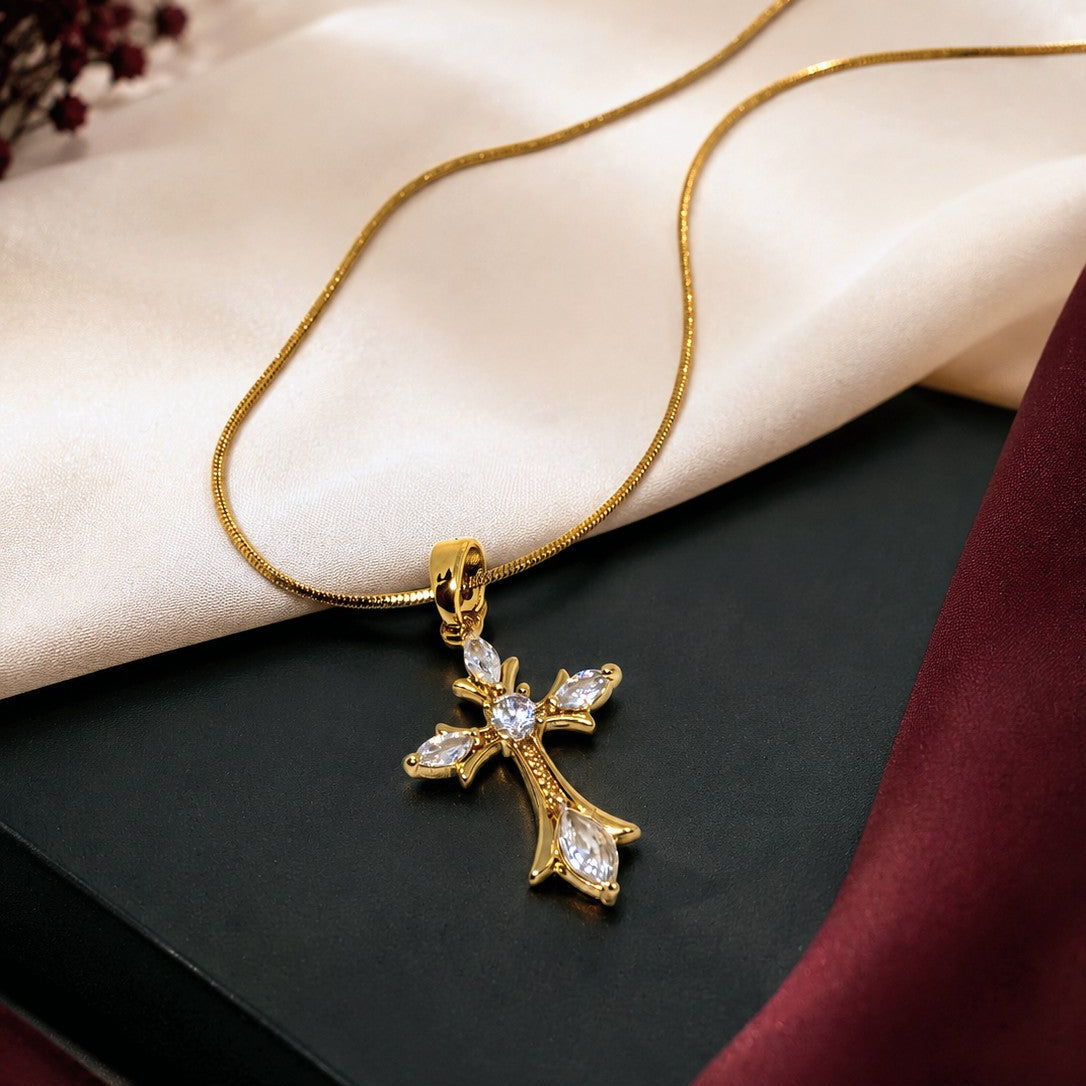 CZ Cross Pendant Necklace