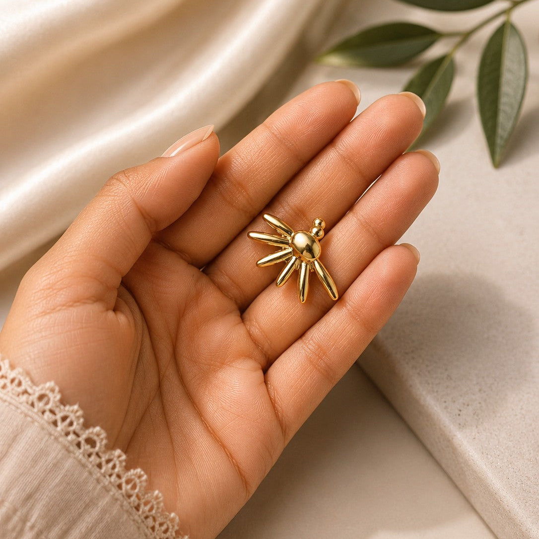 Sunburst Dome Cuff Earrings