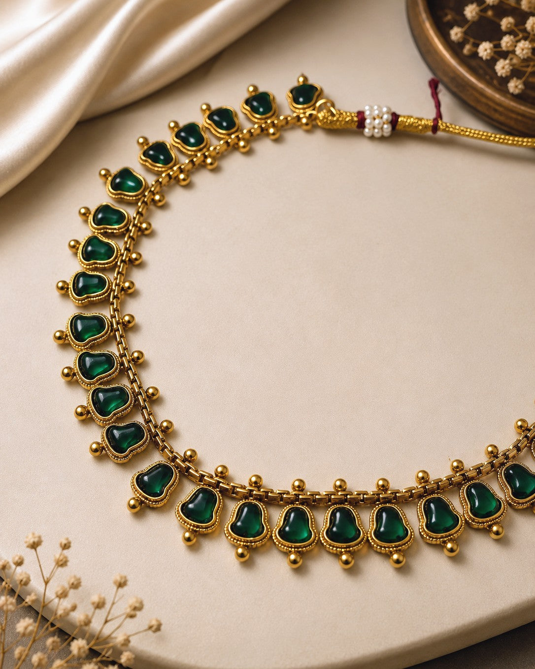 Bell Cabochon Drop Necklace Set
