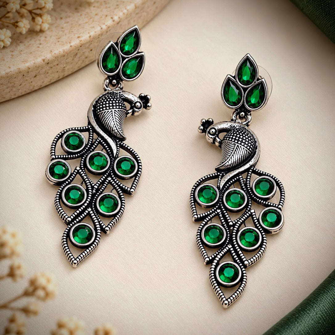 Peacock Vine Drop Earrings