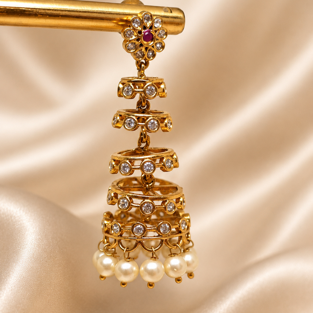 Stacked Jhumka Earrings