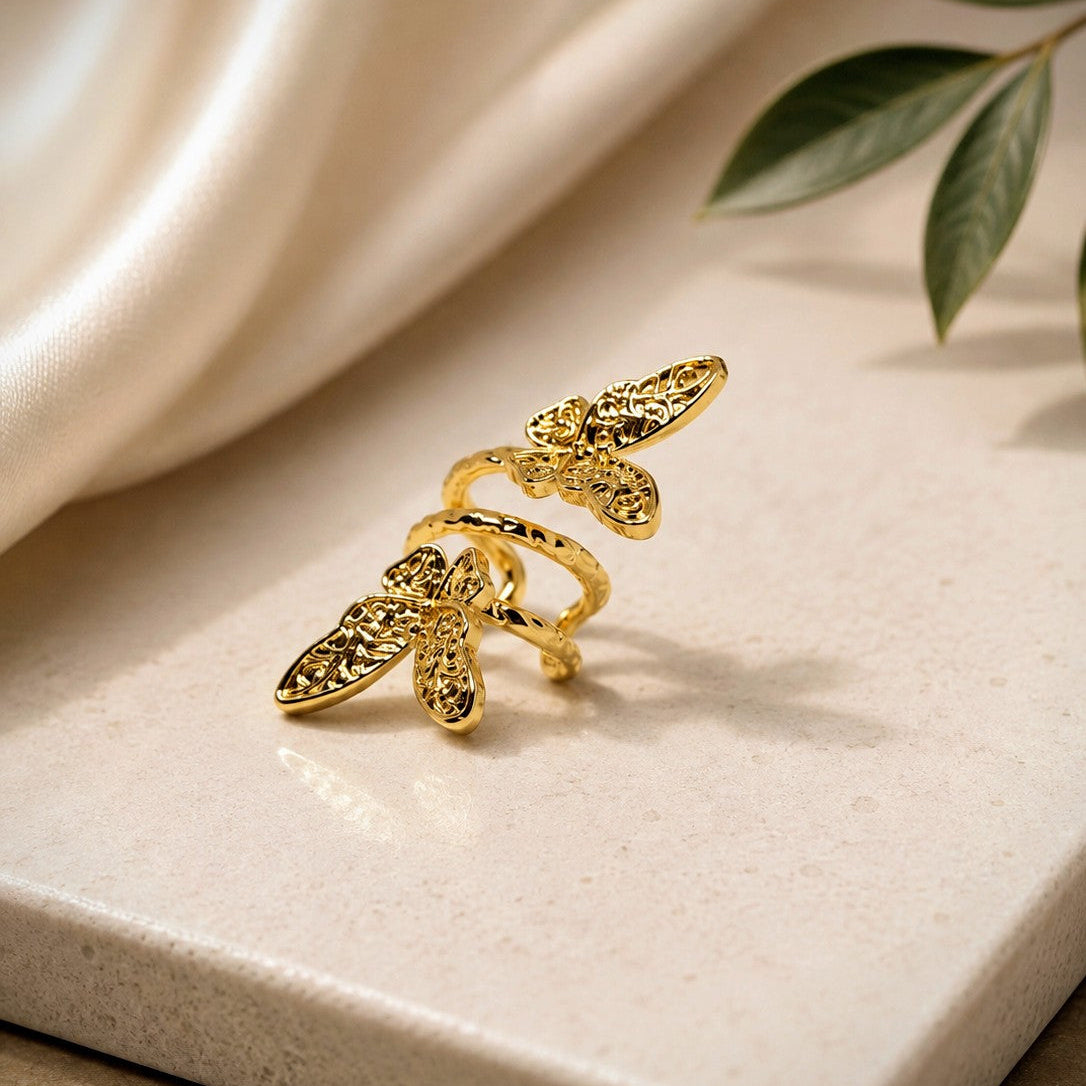 Double Butterfly Wrap Cuff Earrings