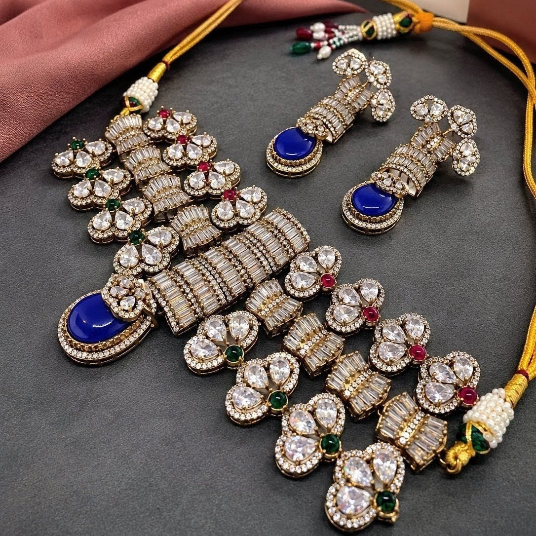 Victorian Baguette Polki Choker Necklace