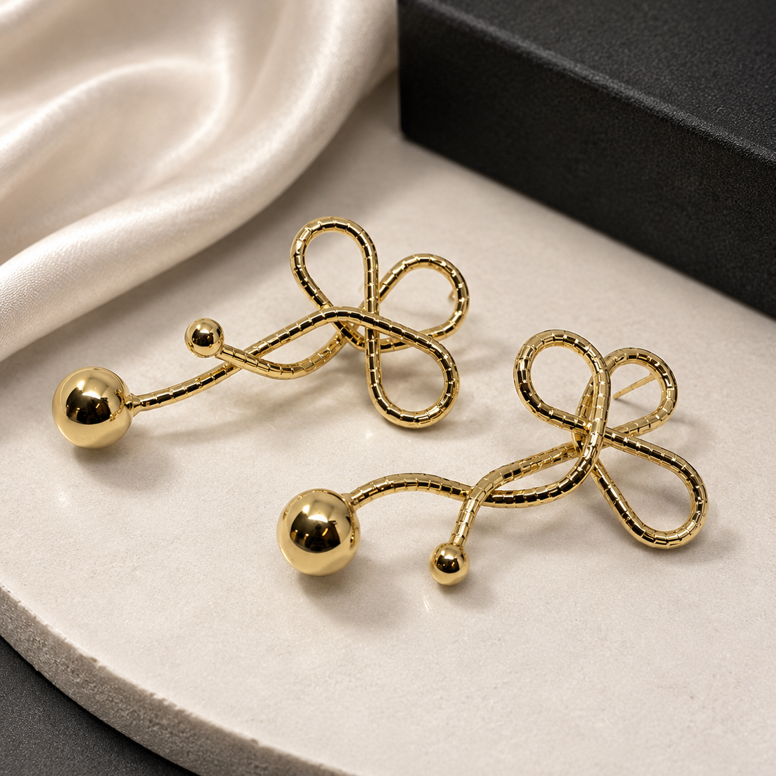 Ribbon Bow Drop Earrings