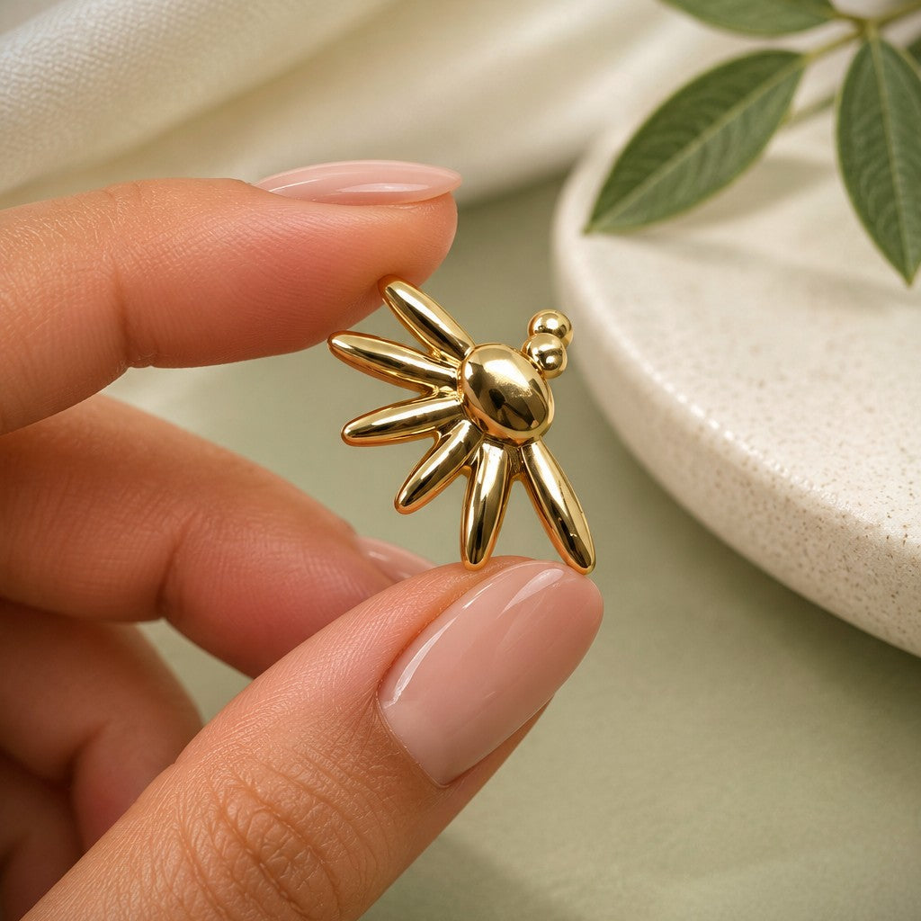 Sunburst Dome Cuff Earrings