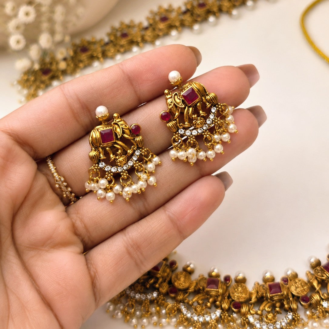 Layered Temple Pearl Necklace