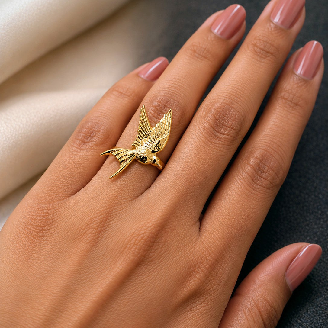 Raised Wing Swallow Cocktail Ring