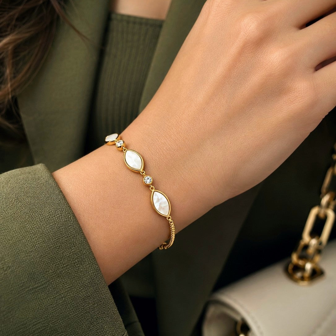 Marquise Pearl Station Bracelet