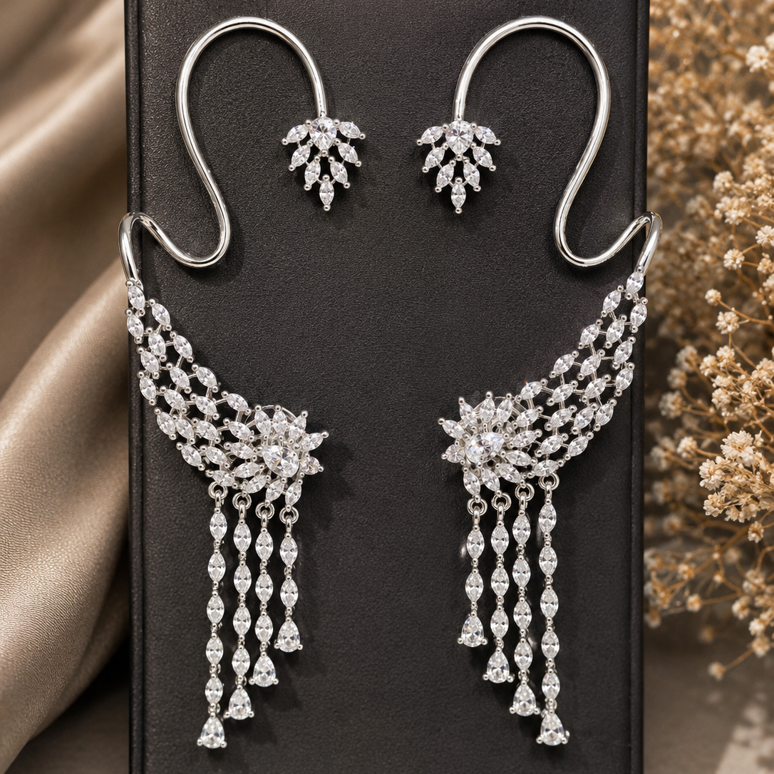 Cascade Fringe Cuff Earrings