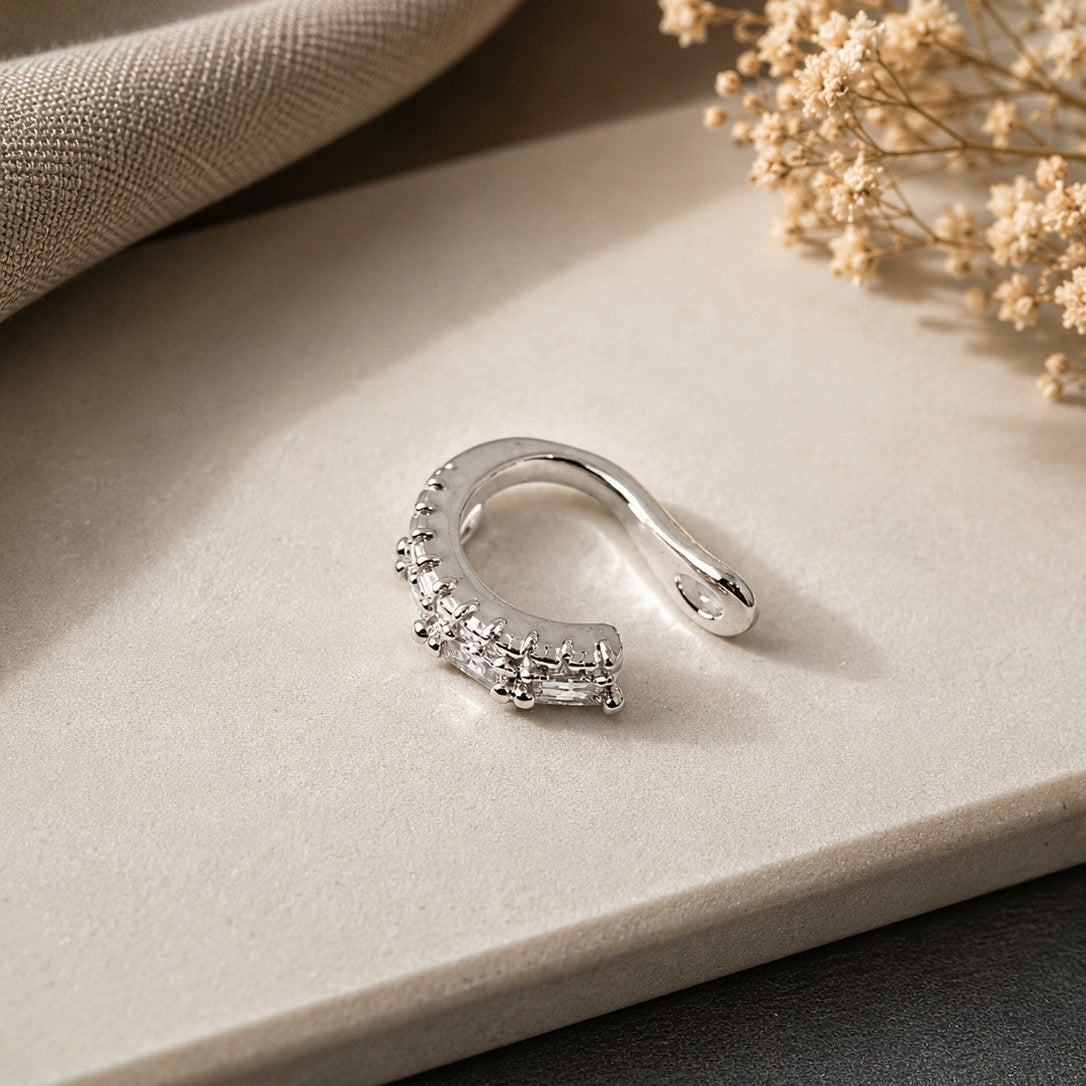Baguette Row Cuff Earrings