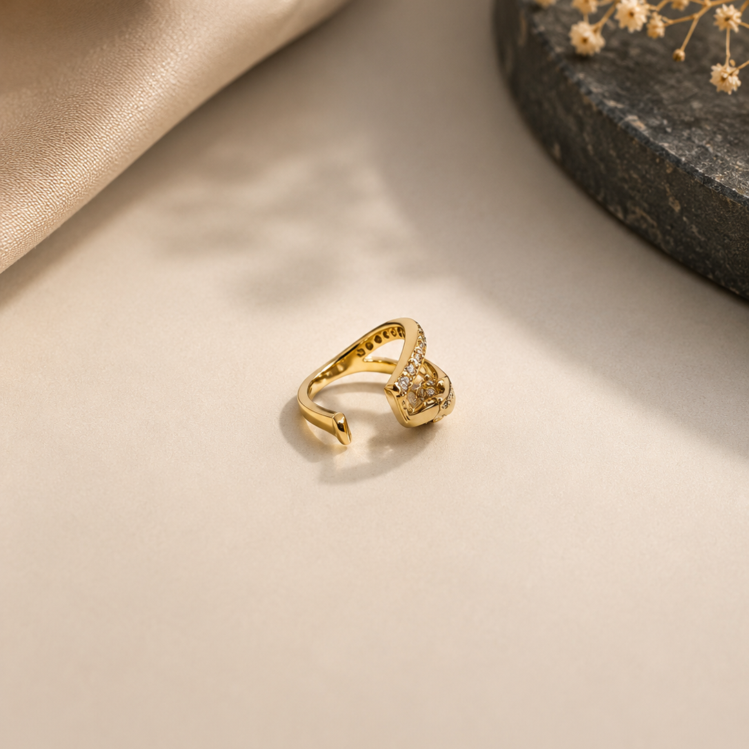 Wave Cluster Cuff Earrings