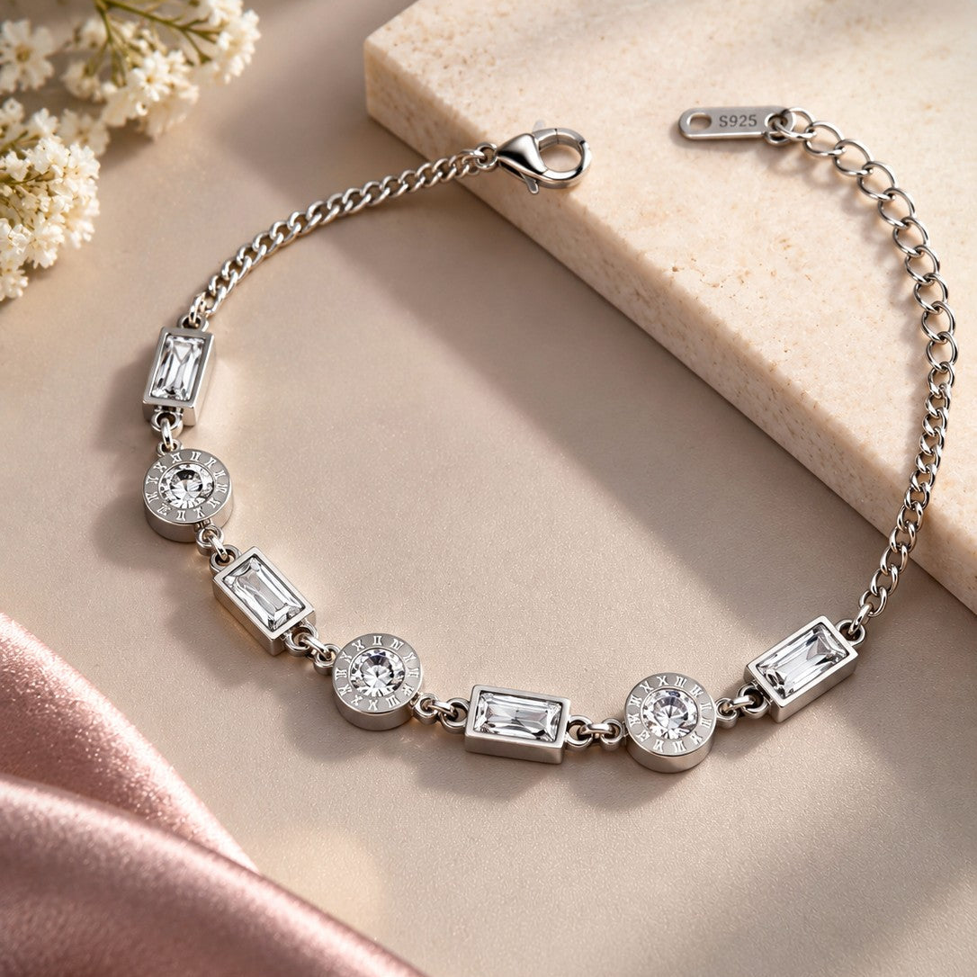 Roman Numeral Disc Bracelet