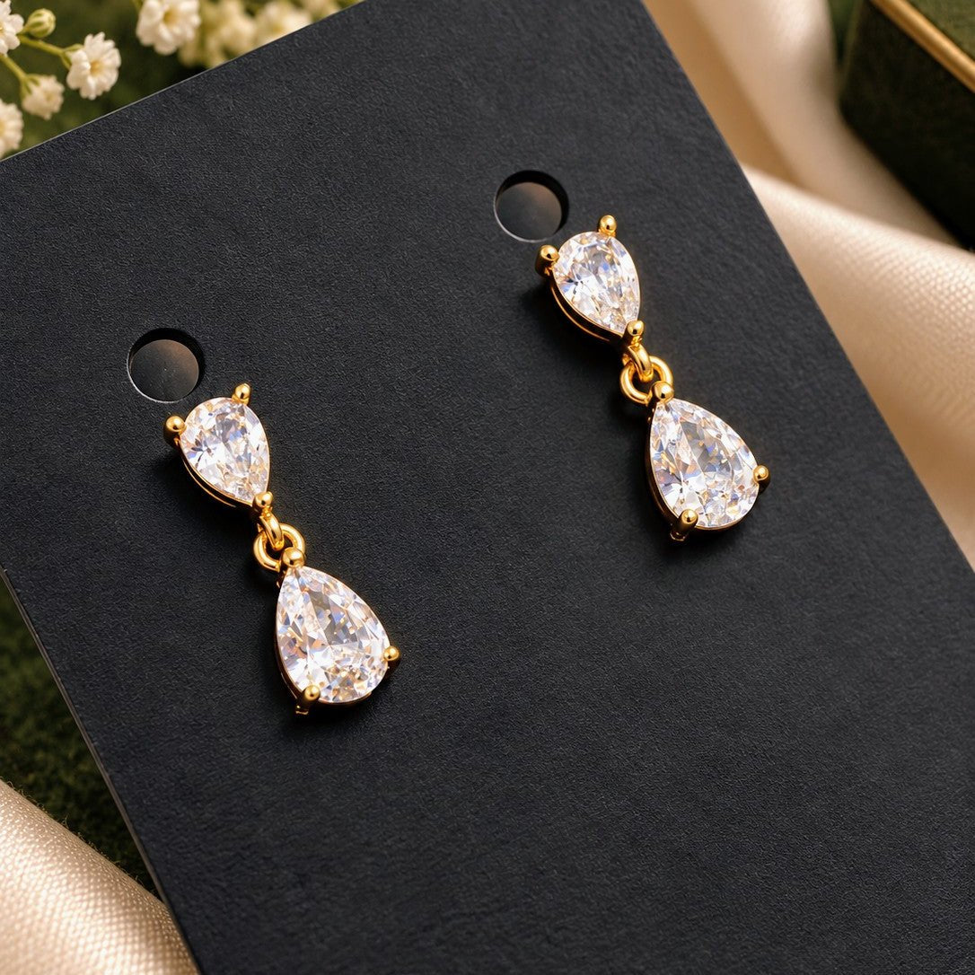 Double Teardrop Drop Earrings