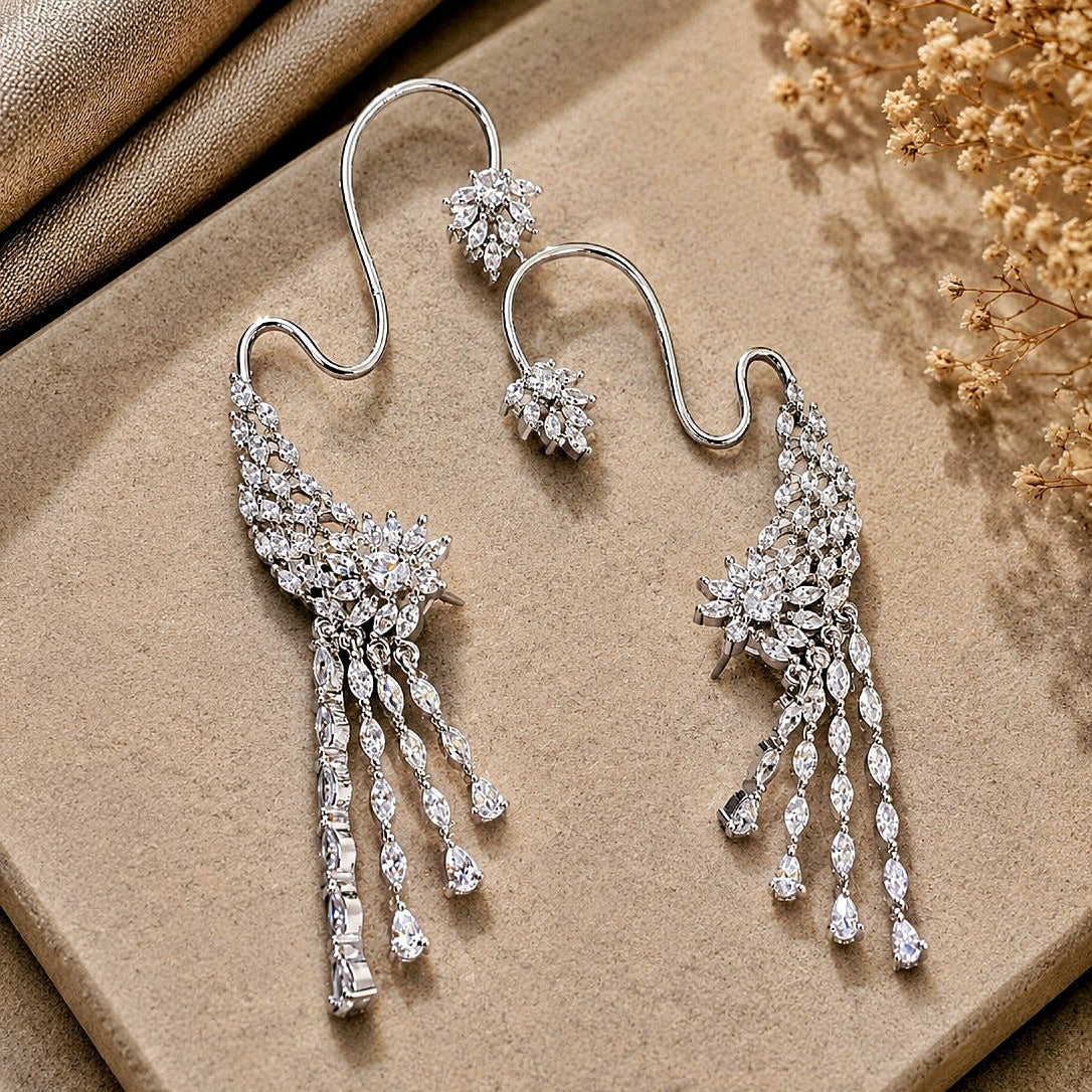 Cascade Fringe Cuff Earrings