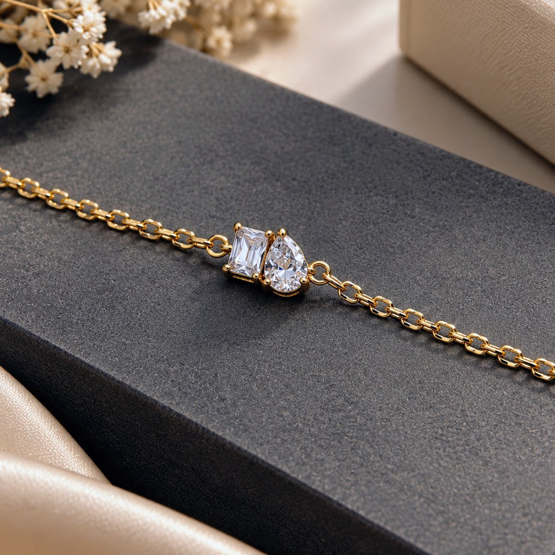 Baguette Pear Duo Bracelet