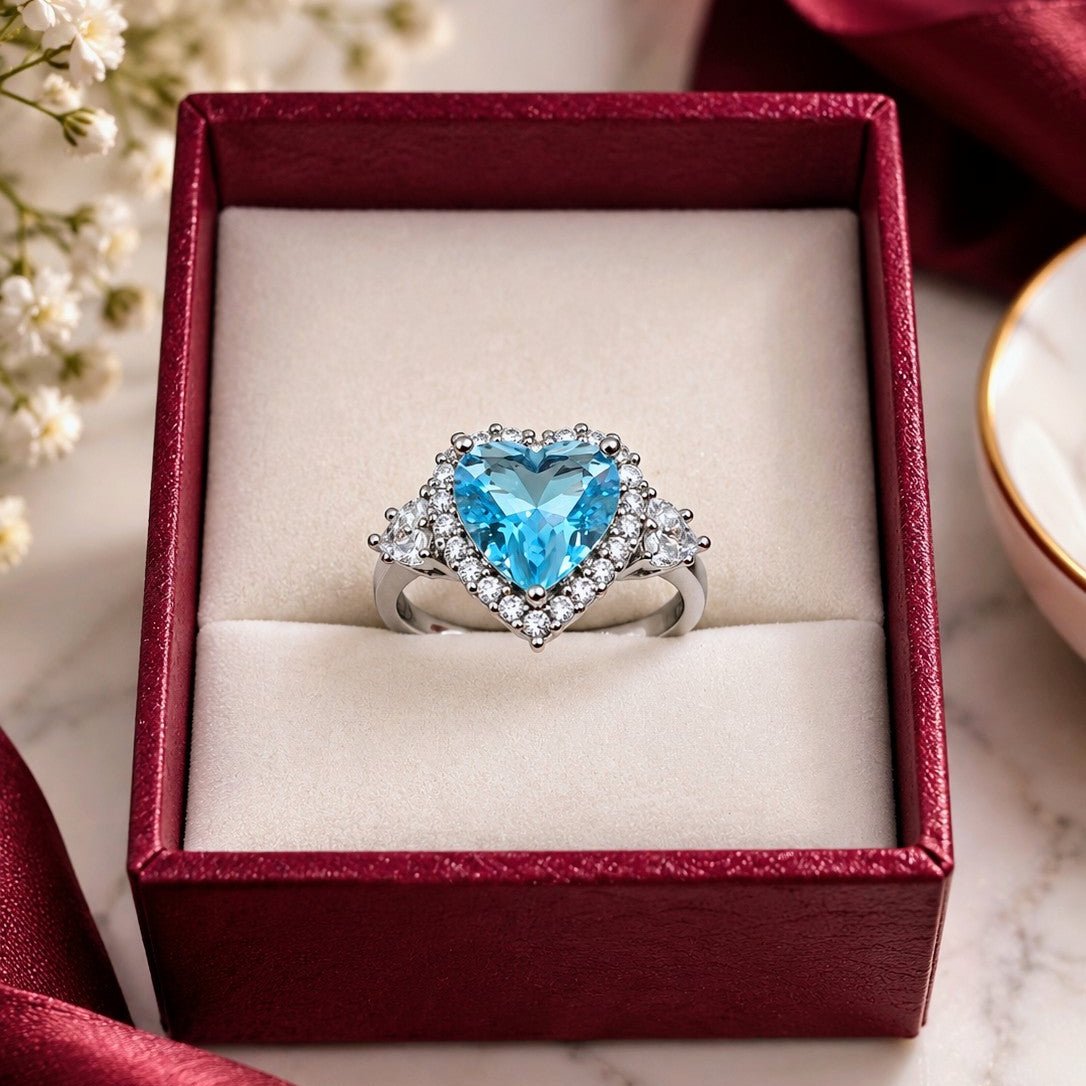 Heart Cut Halo Ring