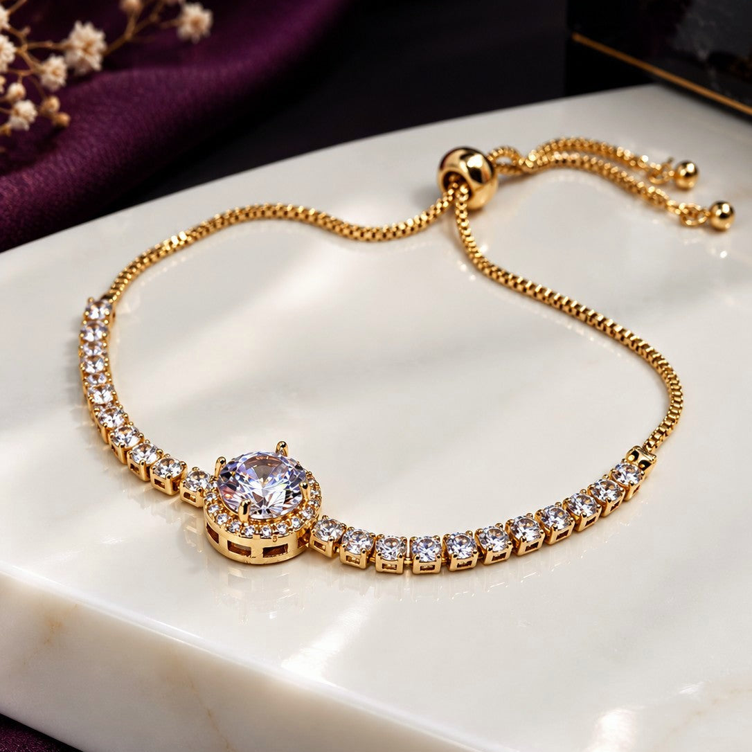 Halo Centre Stone Bracelet