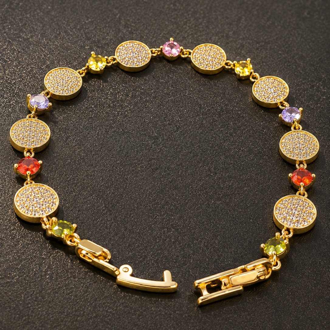 Rainbow Disc Bracelet