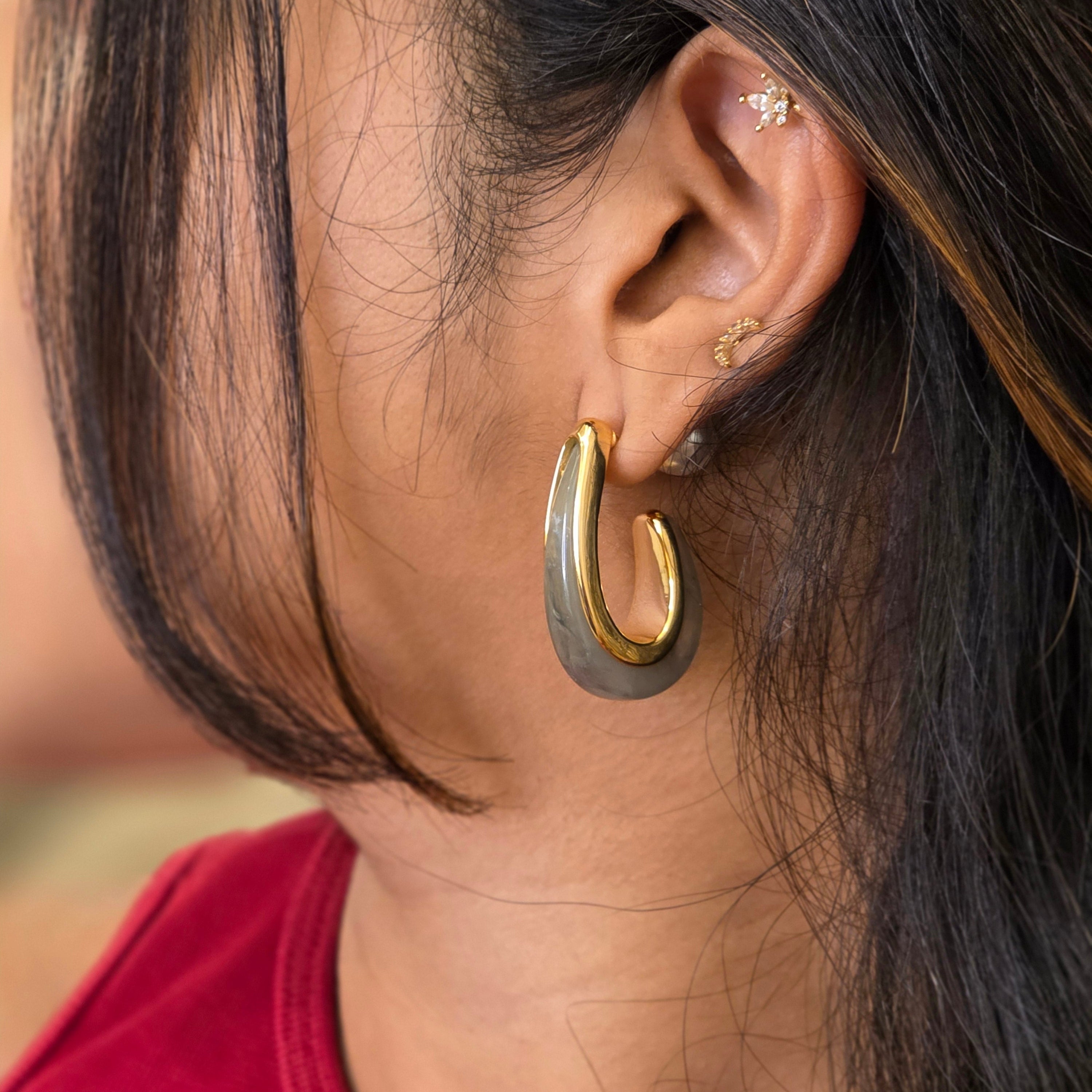 Smoke Hoop Earrings