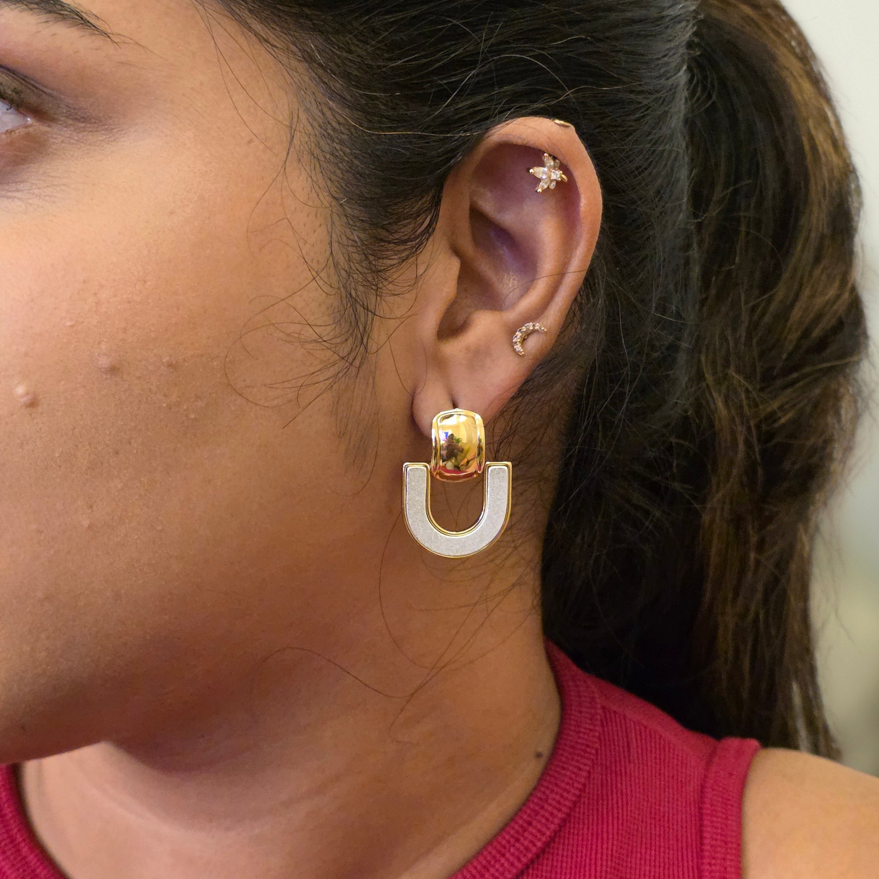 Glitter Arch Earrings