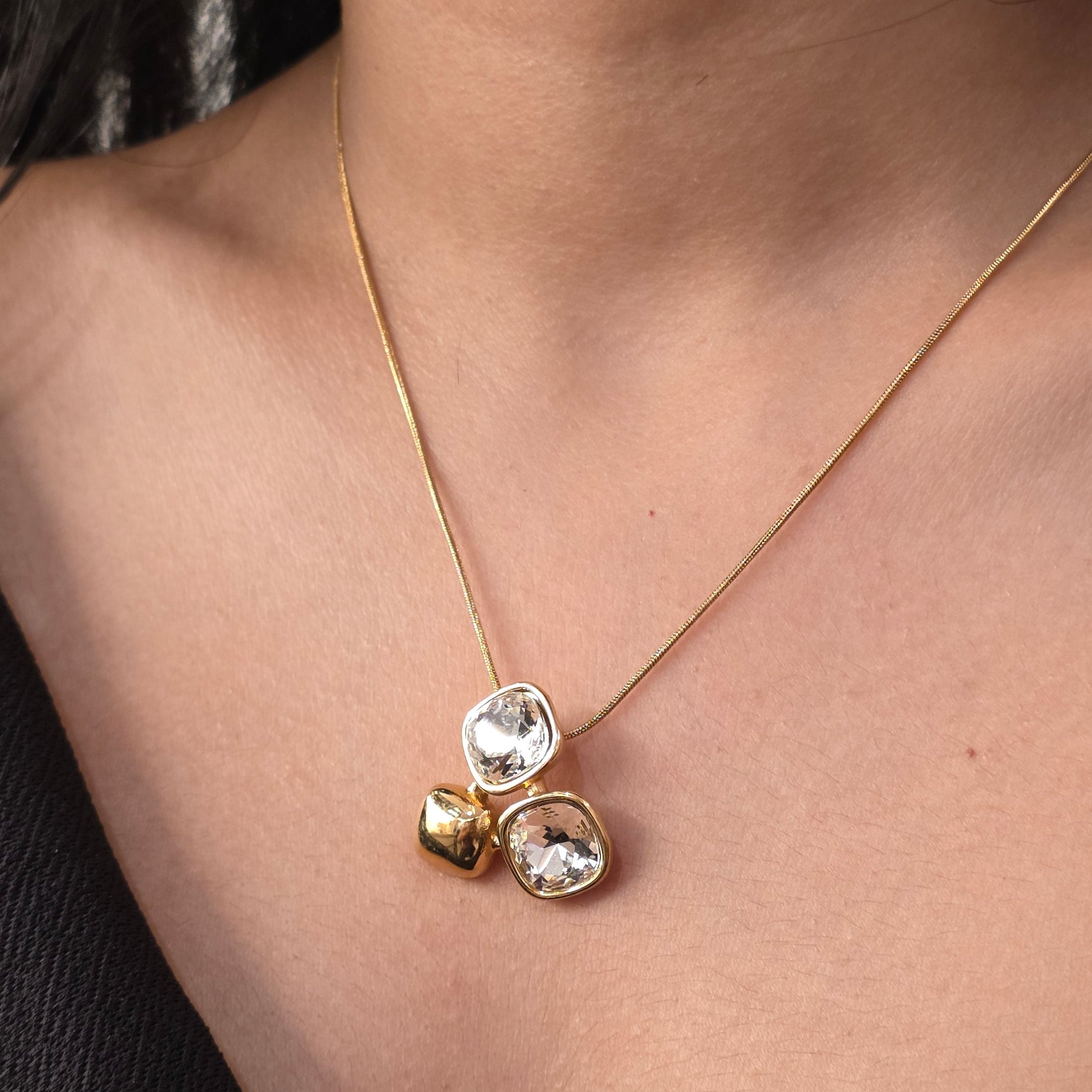 Cushion Cluster Necklace