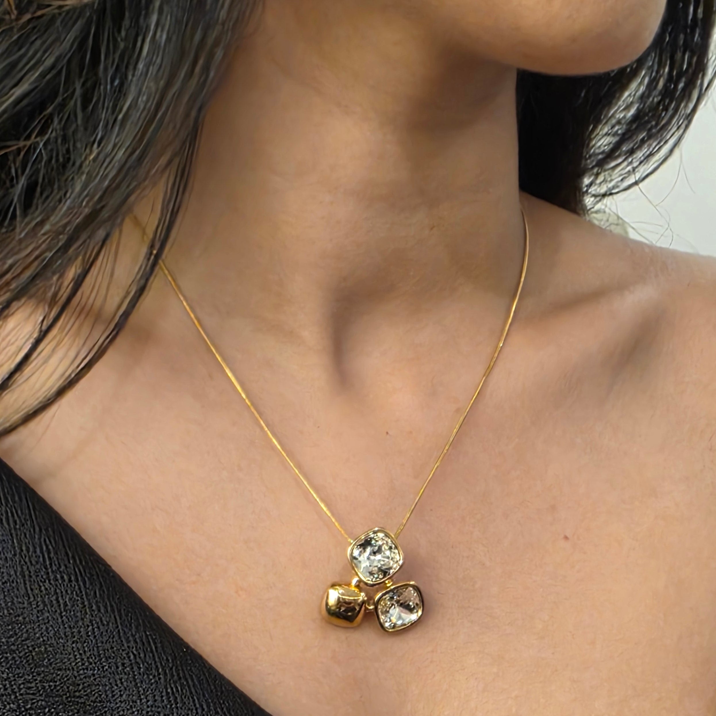 Cushion Cluster Necklace