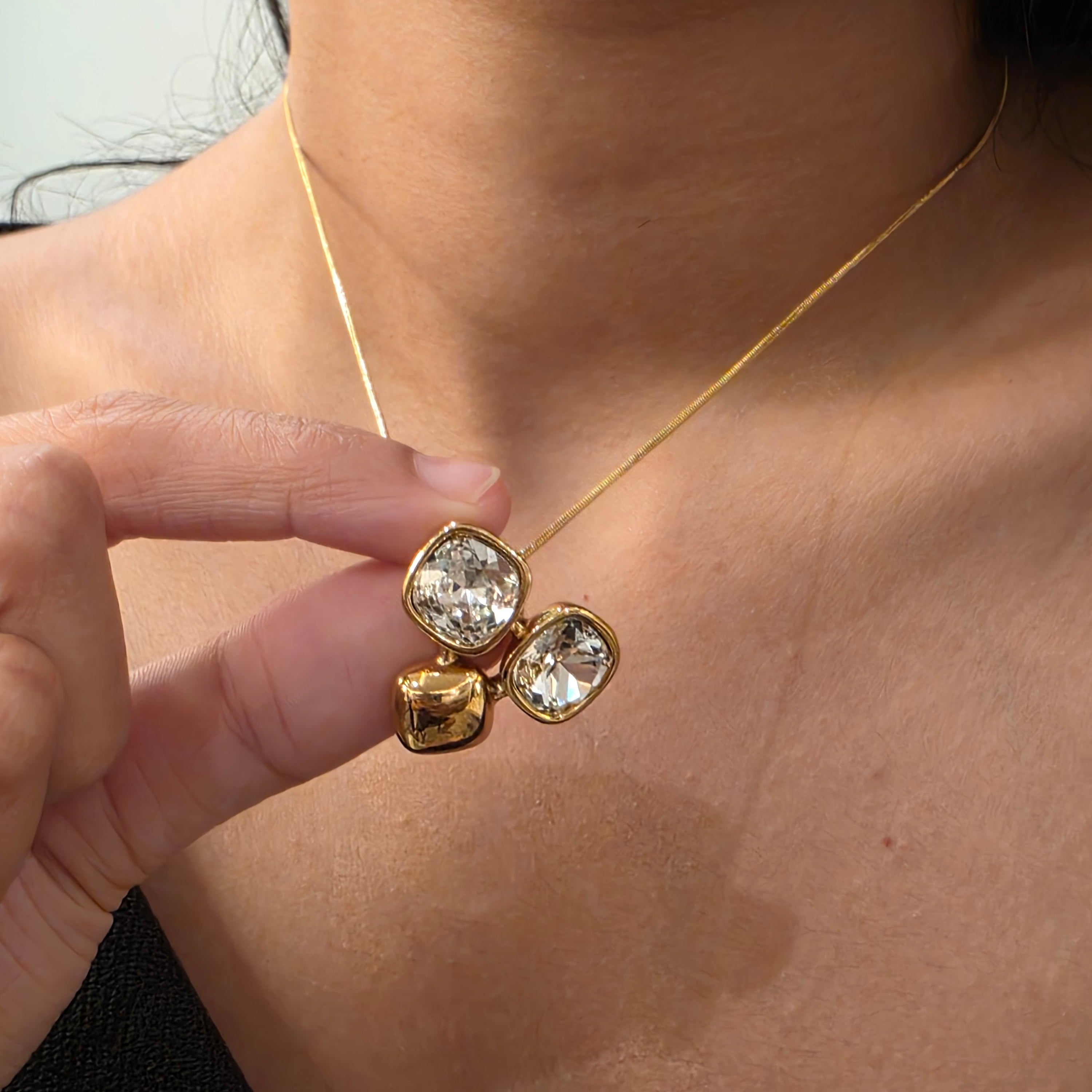 Cushion Cluster Necklace
