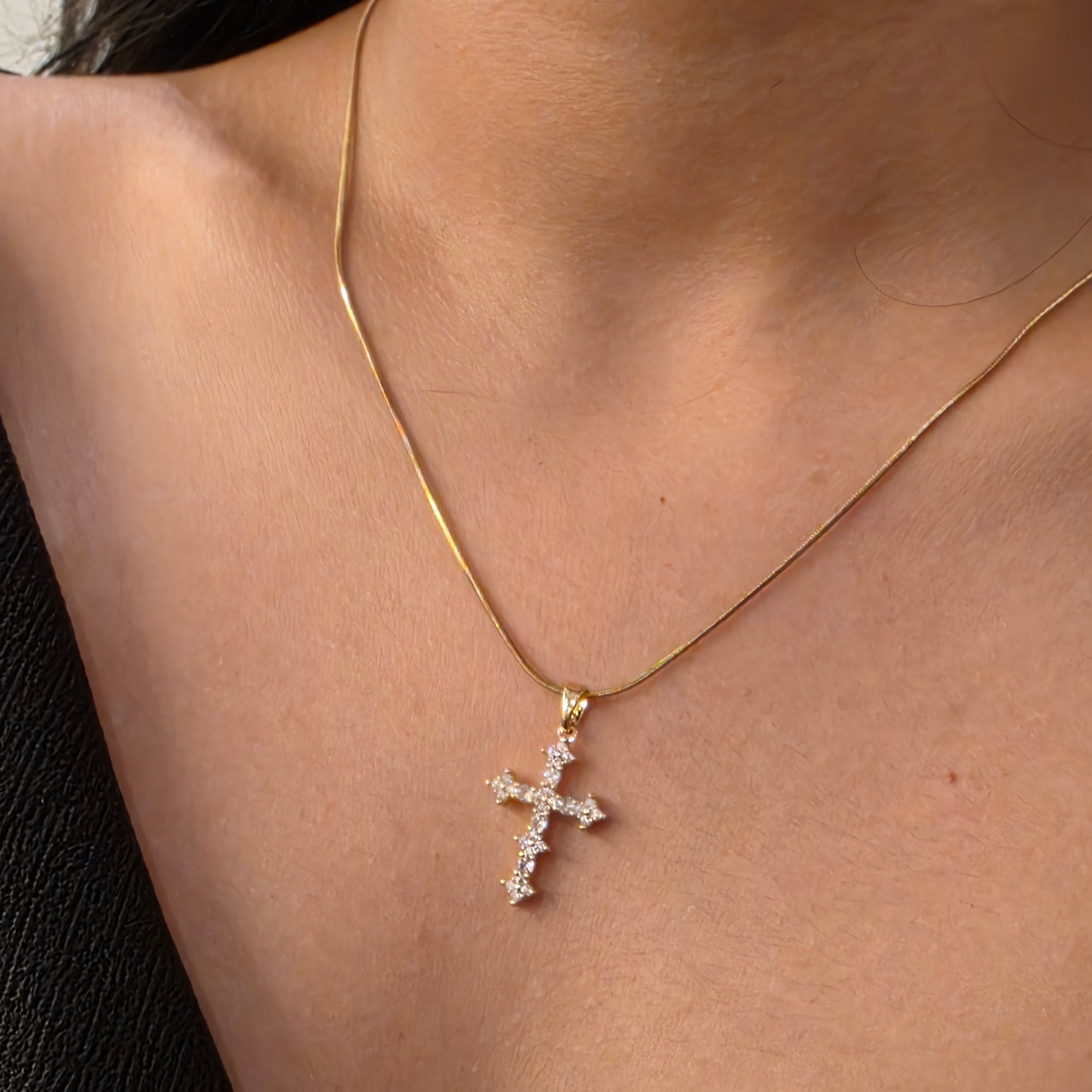 Pave Cross Necklace