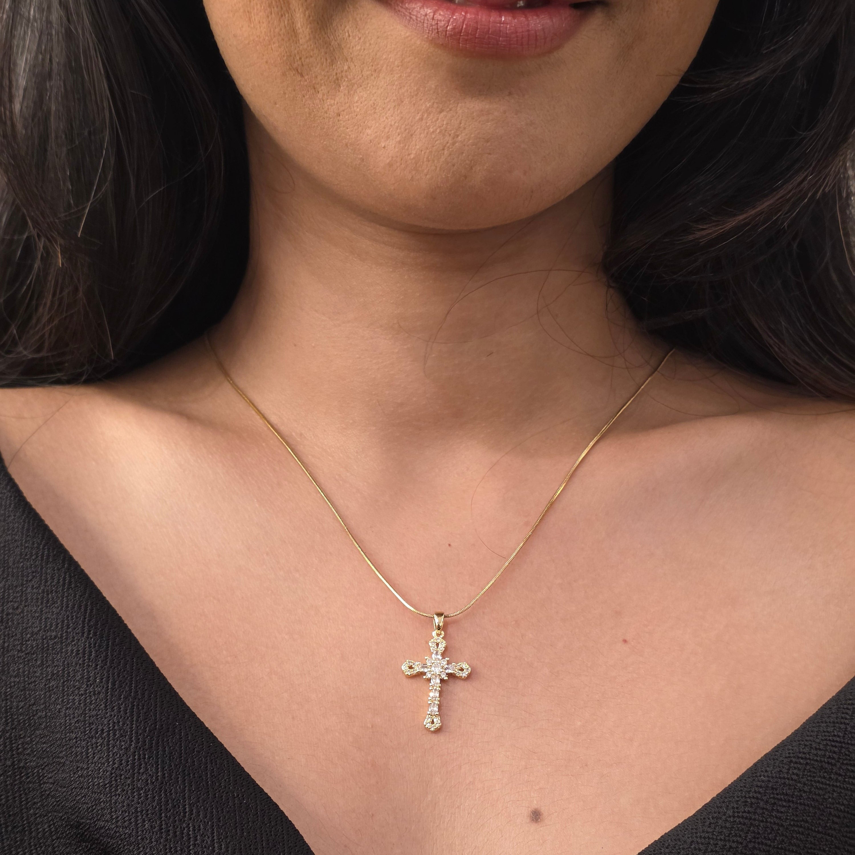 Cross Cluster Necklace