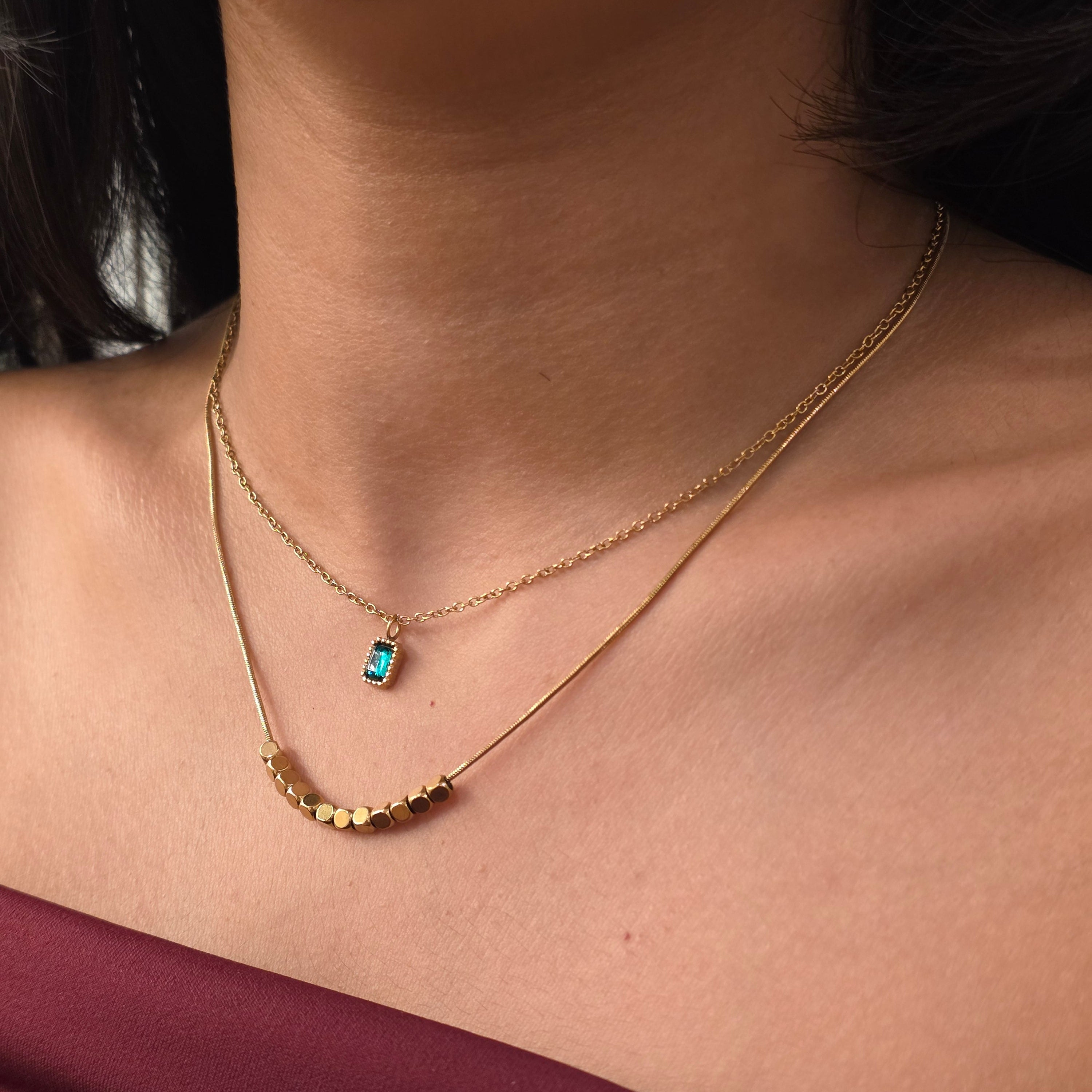 Sequin Stone Necklace