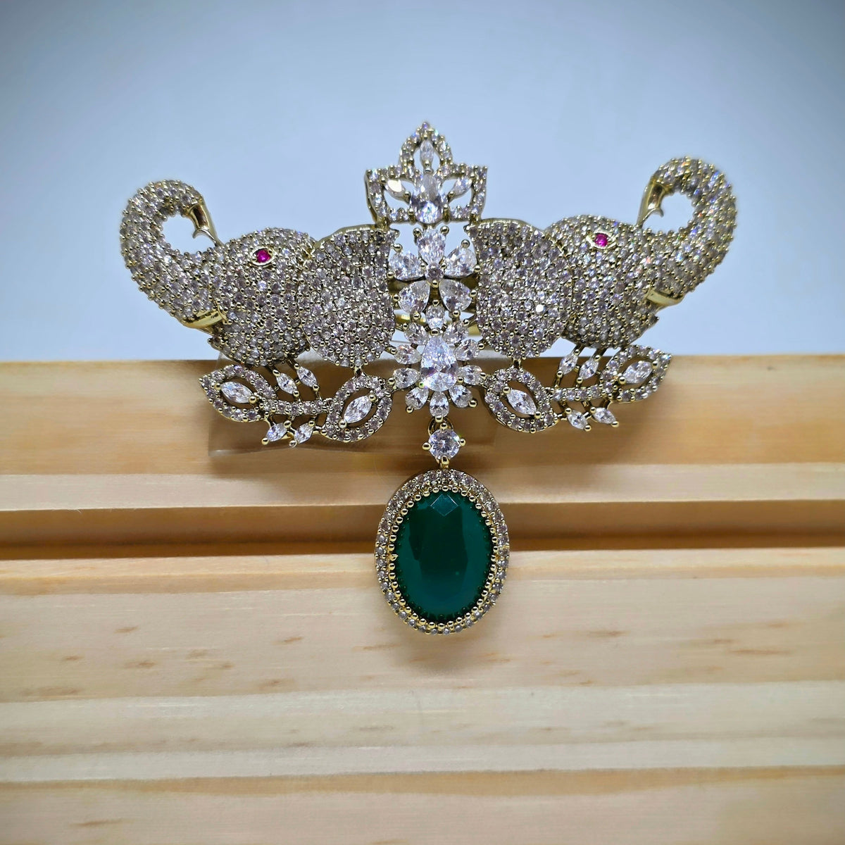 Twin Elephant Drop Ring