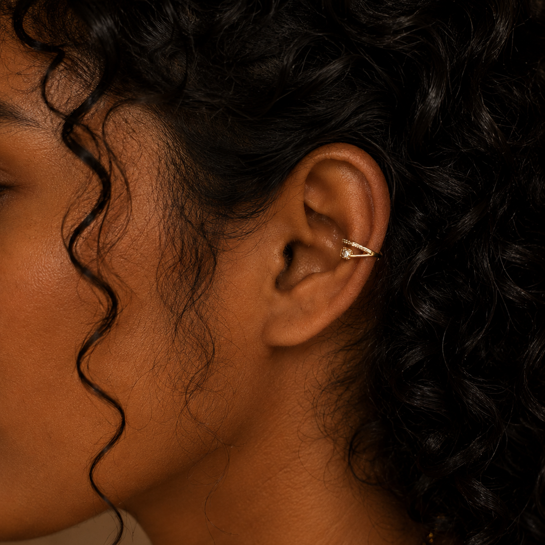 Wave Cluster Cuff Earrings