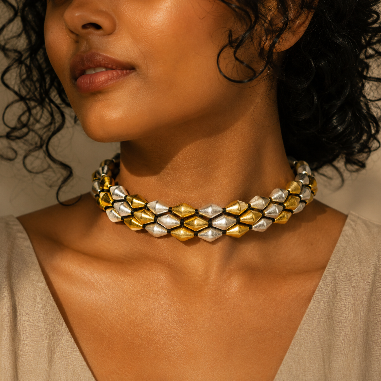 Honeycomb Bead Necklace