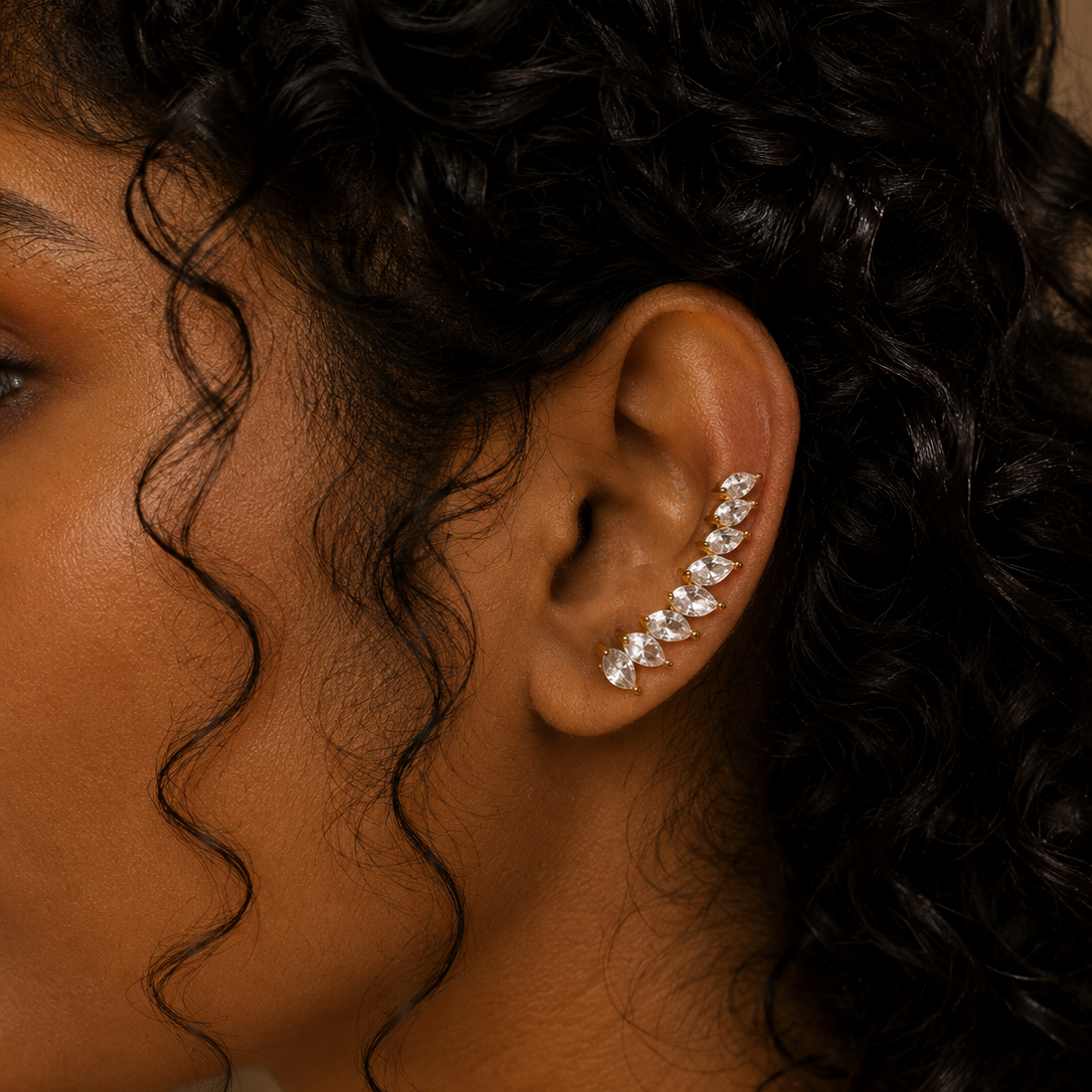 Crystal Climber Cuff Earrings