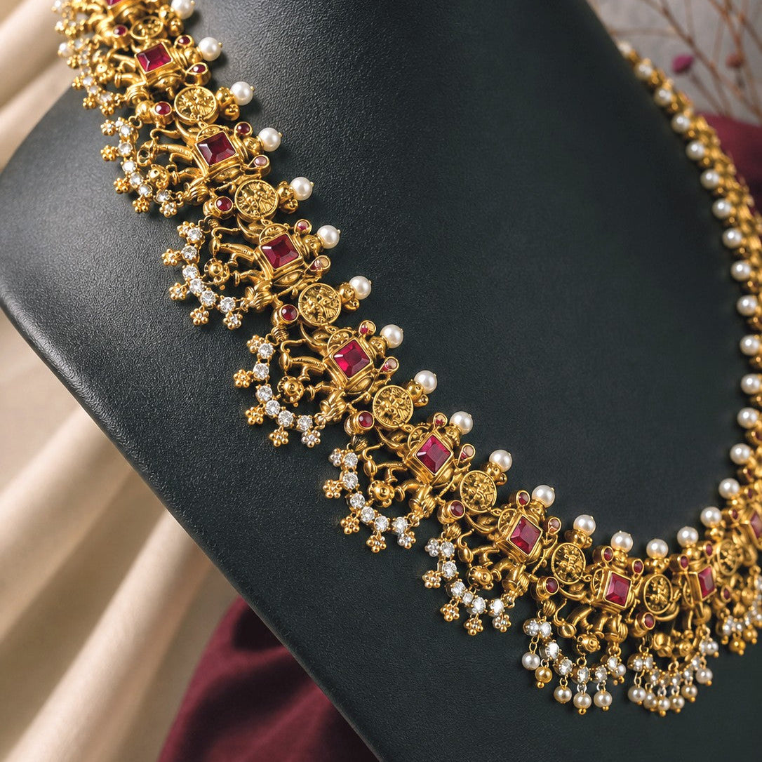 Layered Temple Pearl Necklace