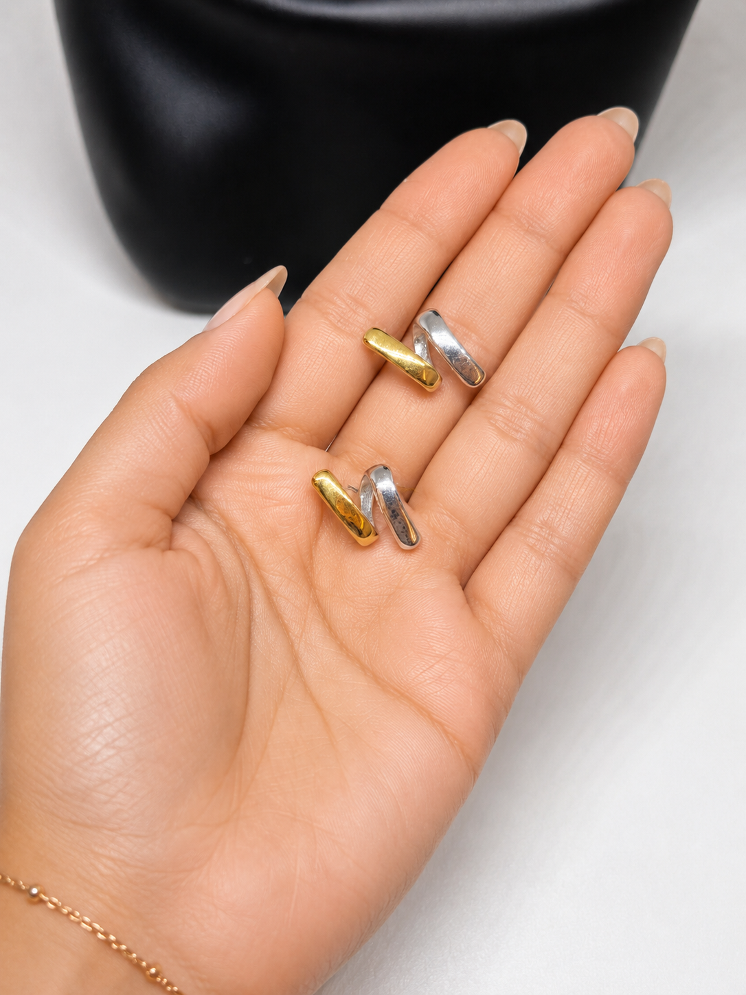Twin Tone Bar Earrings