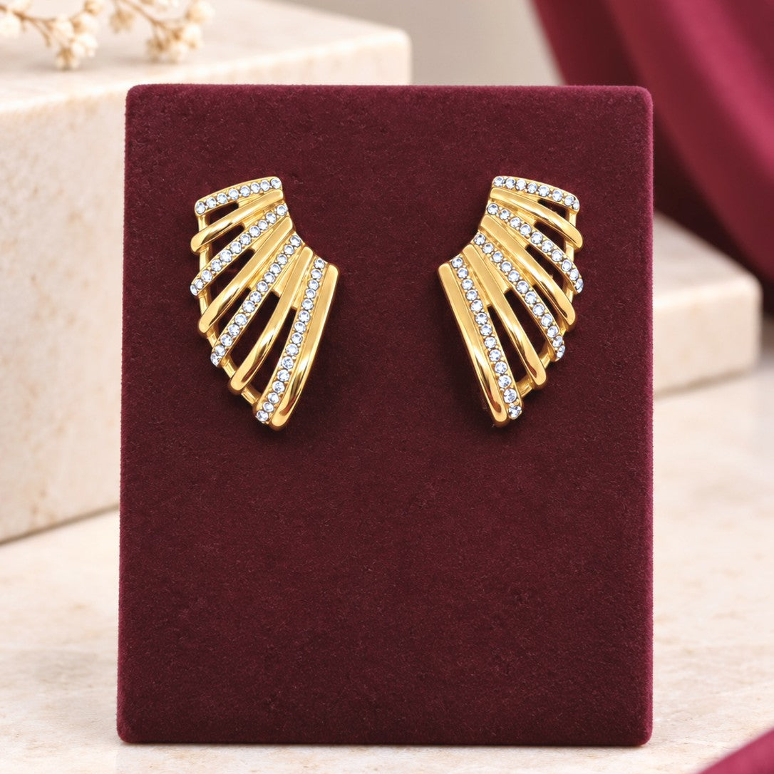 CZ Pavé Tiered Bar Earrings