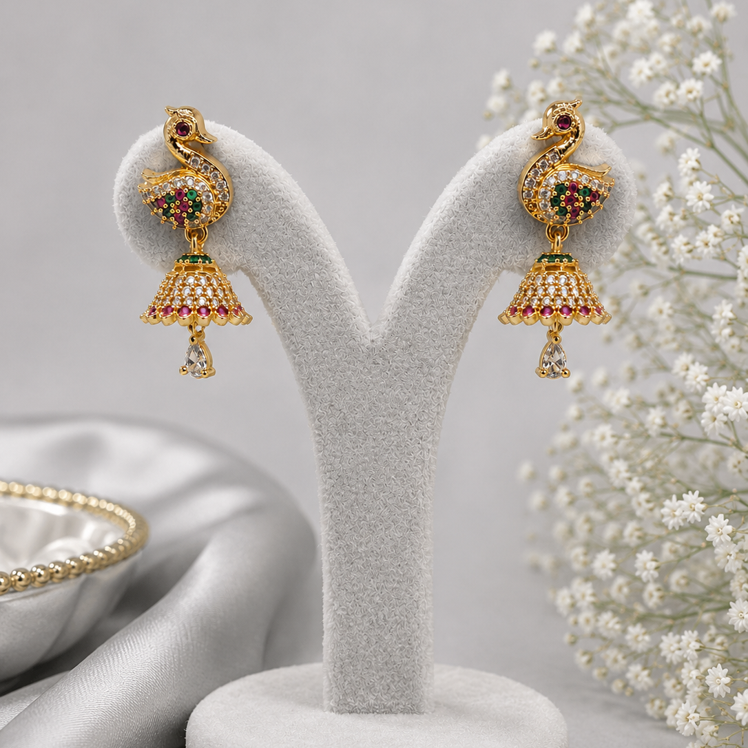 Swan Jhumka Earrings