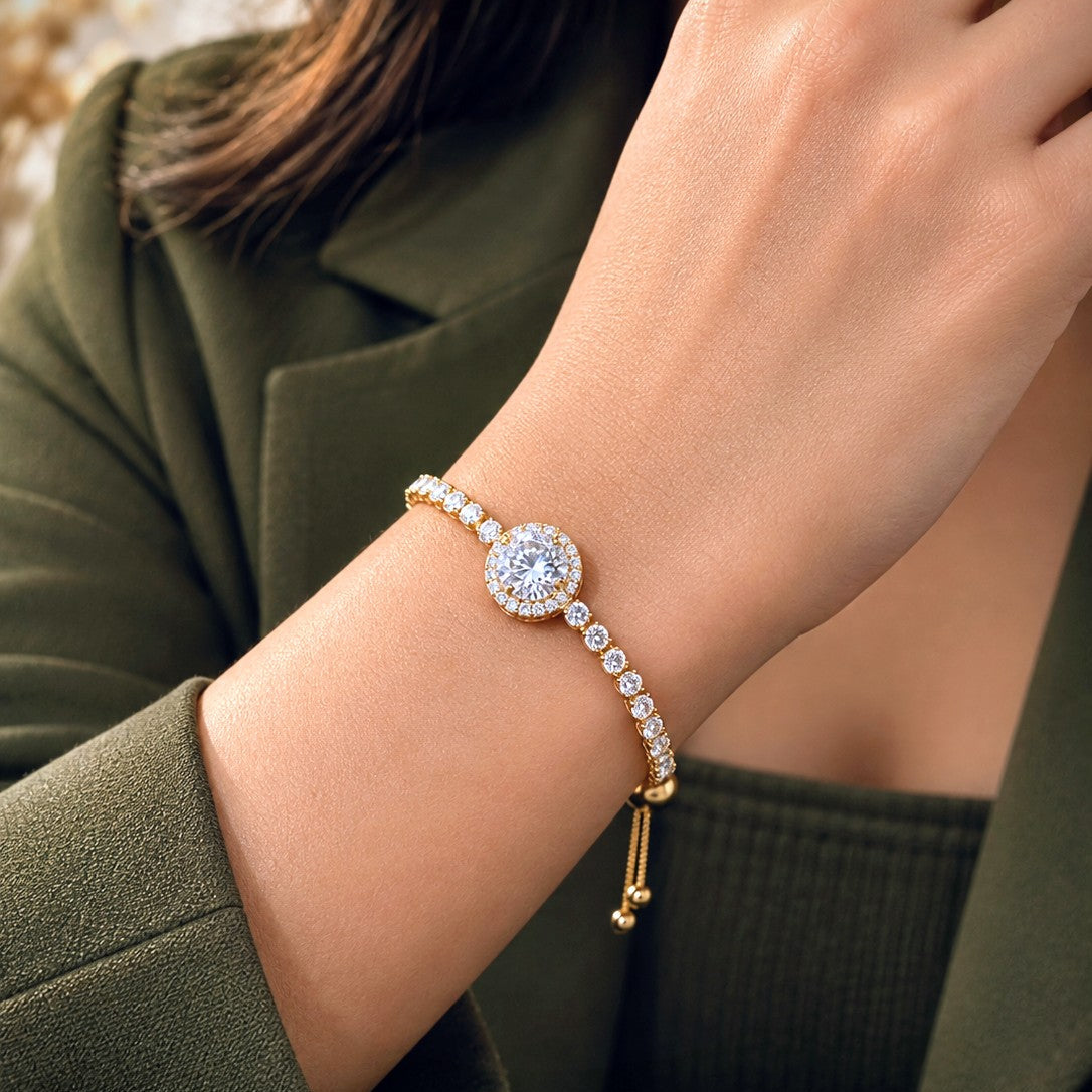 Halo Centre Stone Bracelet