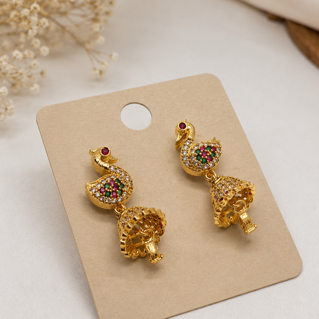 Swan Jhumka Earrings
