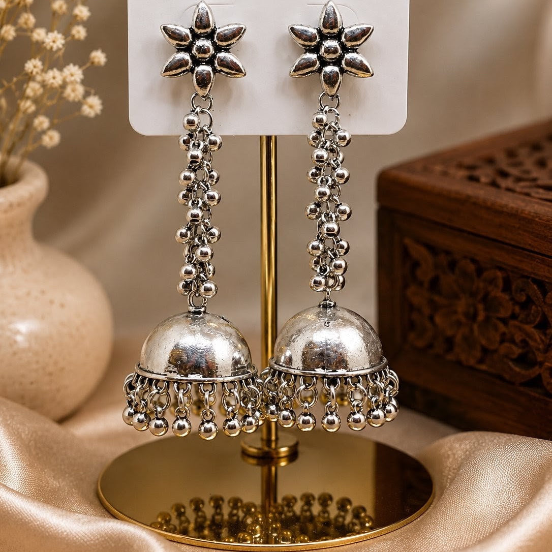 Floral Cascade Jhumka Earrings