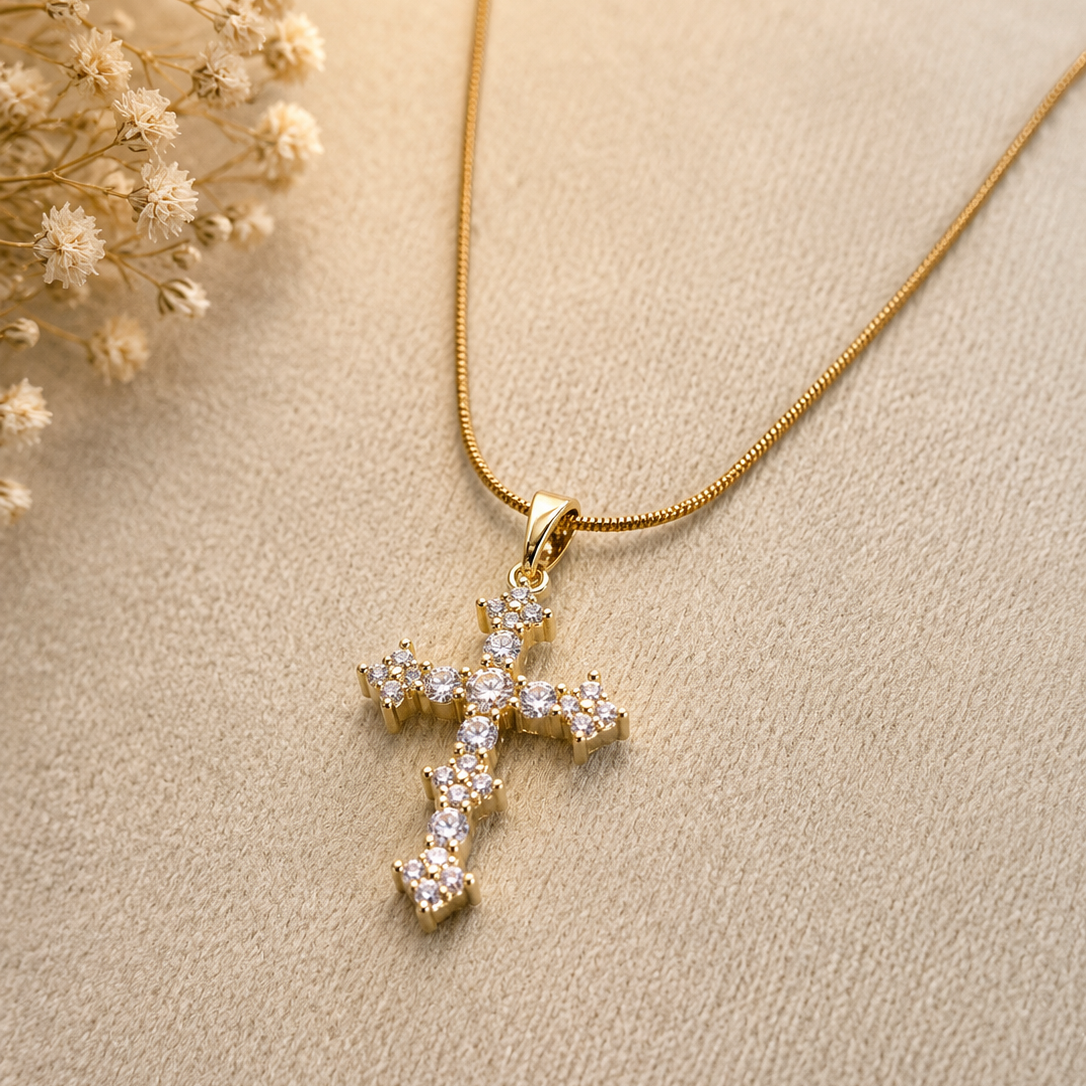 Pave Cross Necklace