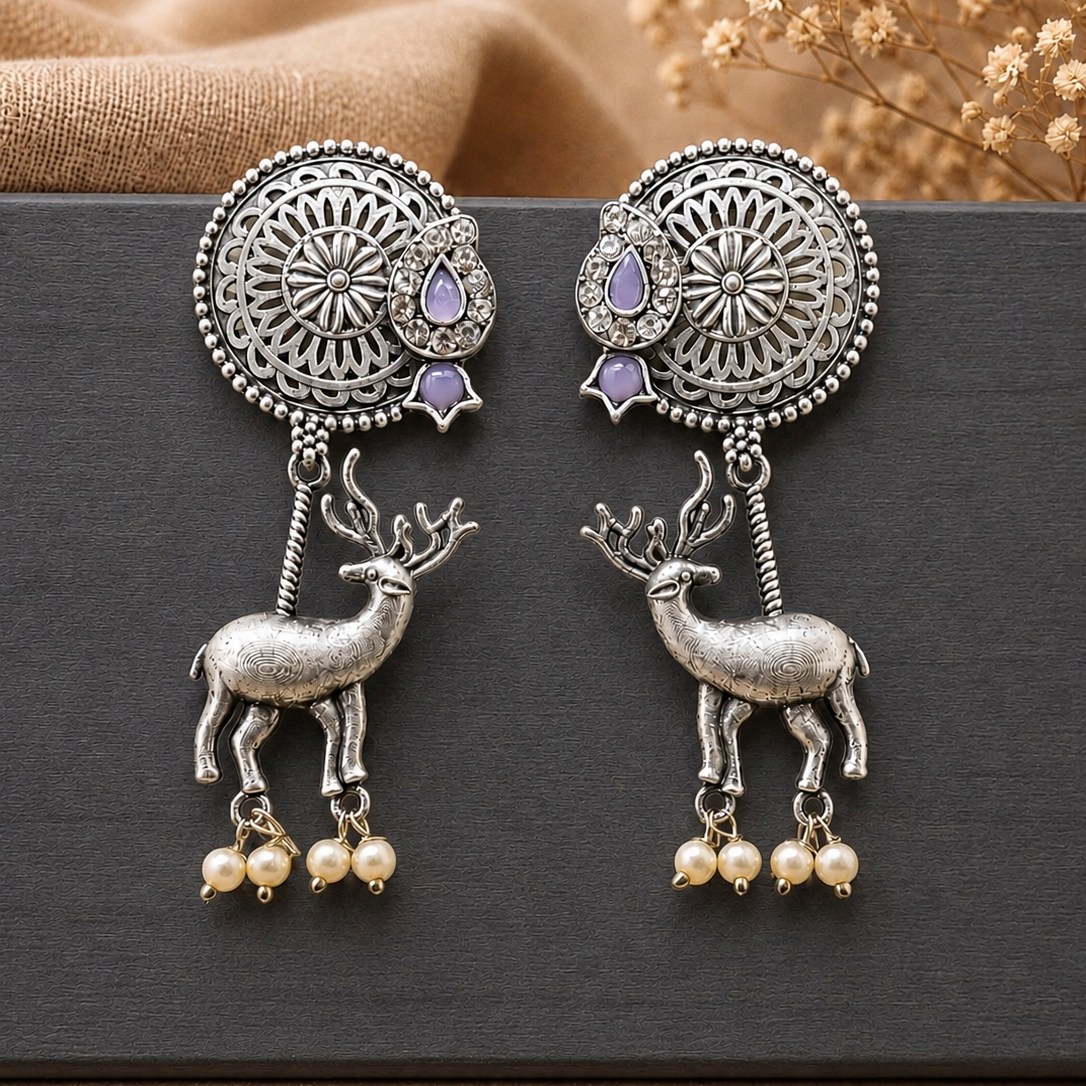 Stag Medallion Earrings