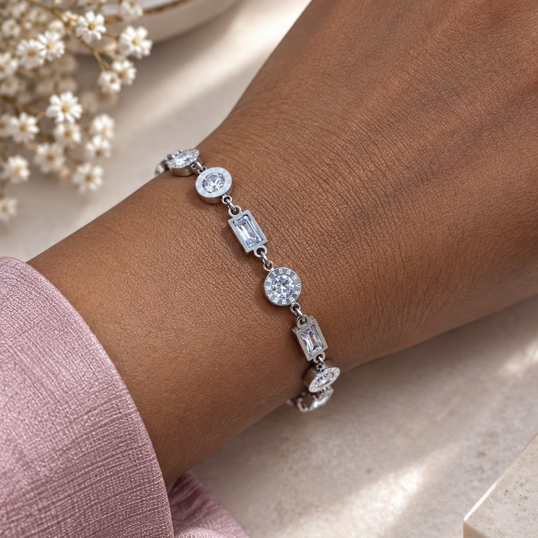 Roman Numeral Disc Bracelet