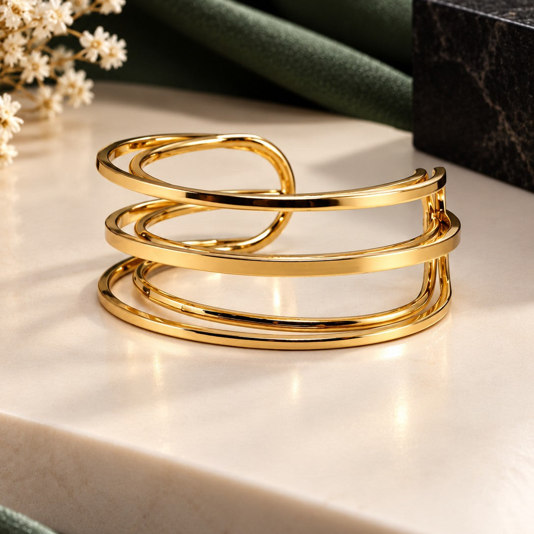 Hammered Oval Bangle Bracelet