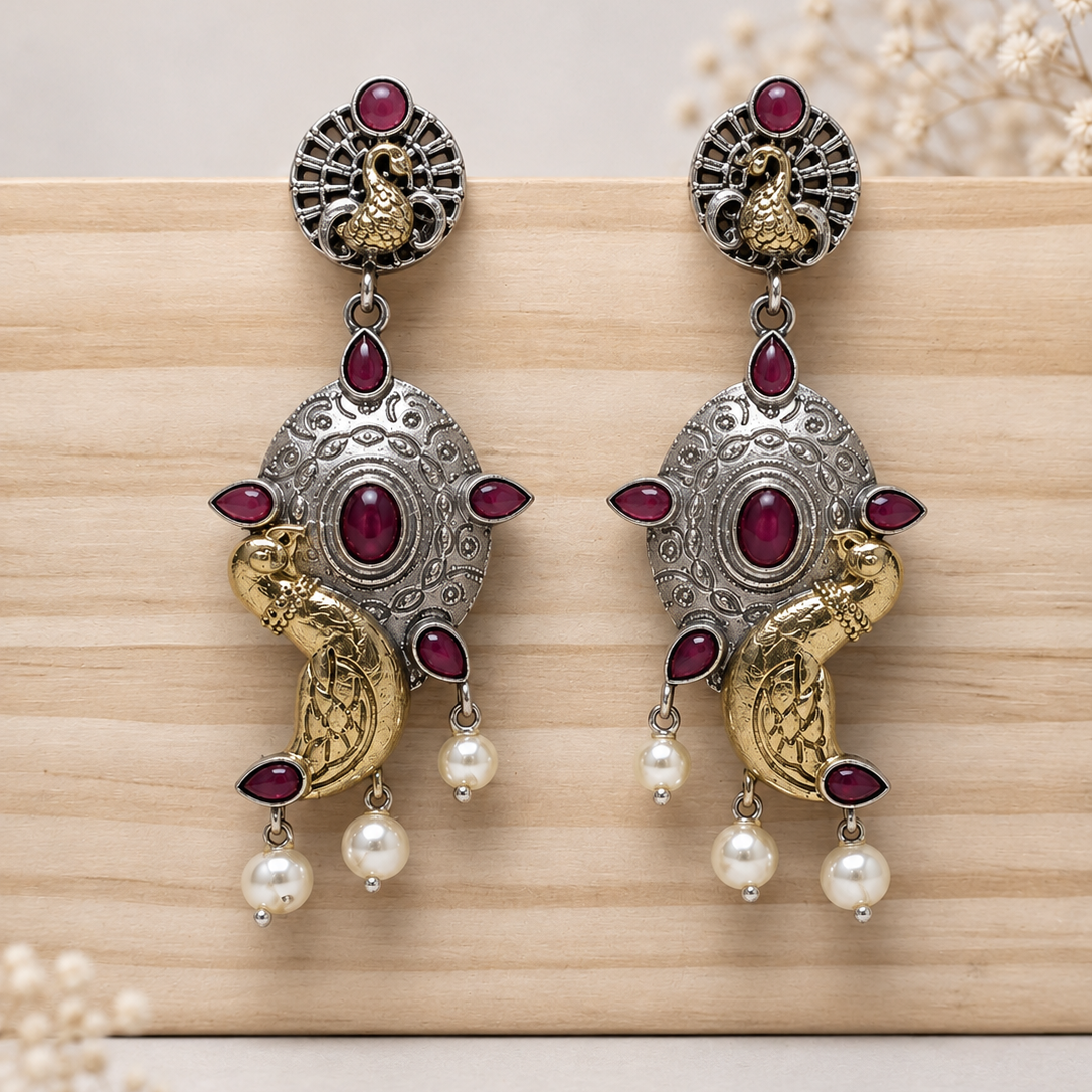 Peacock Medallion Earrings