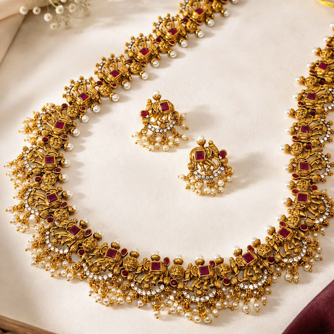 Layered Temple Pearl Necklace