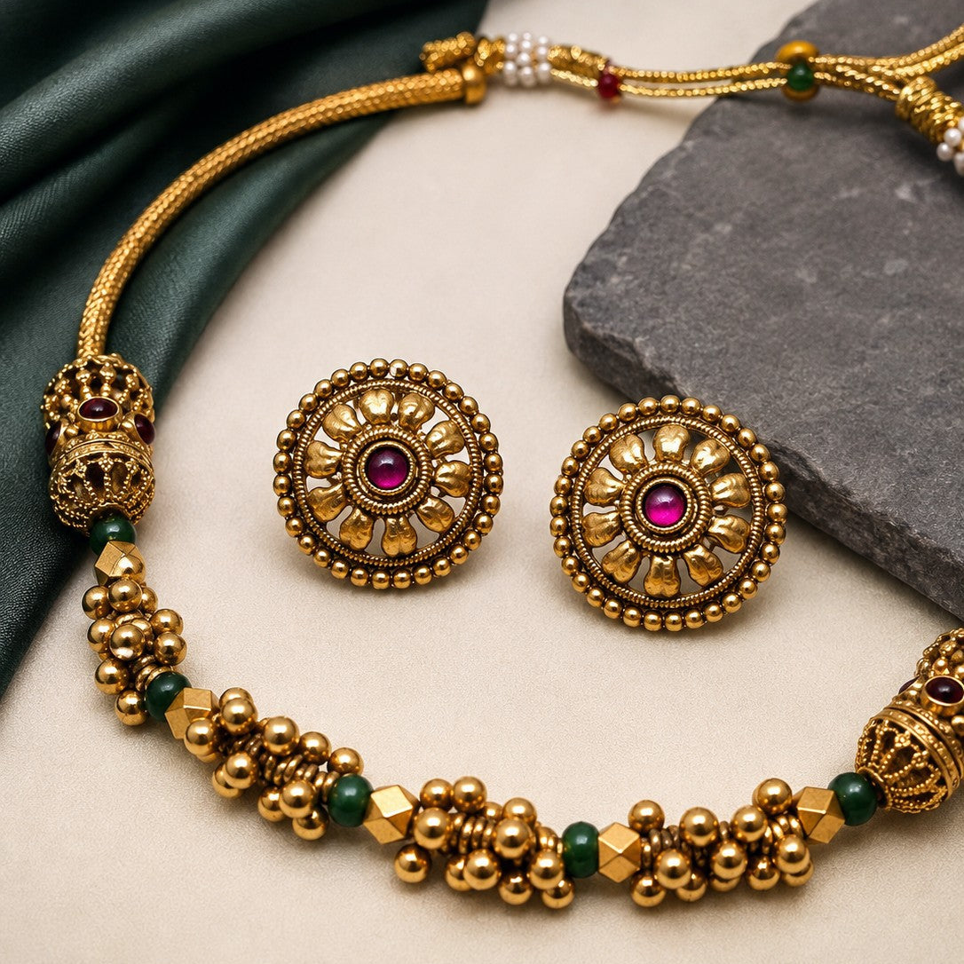 Beaded Torque Choker Set