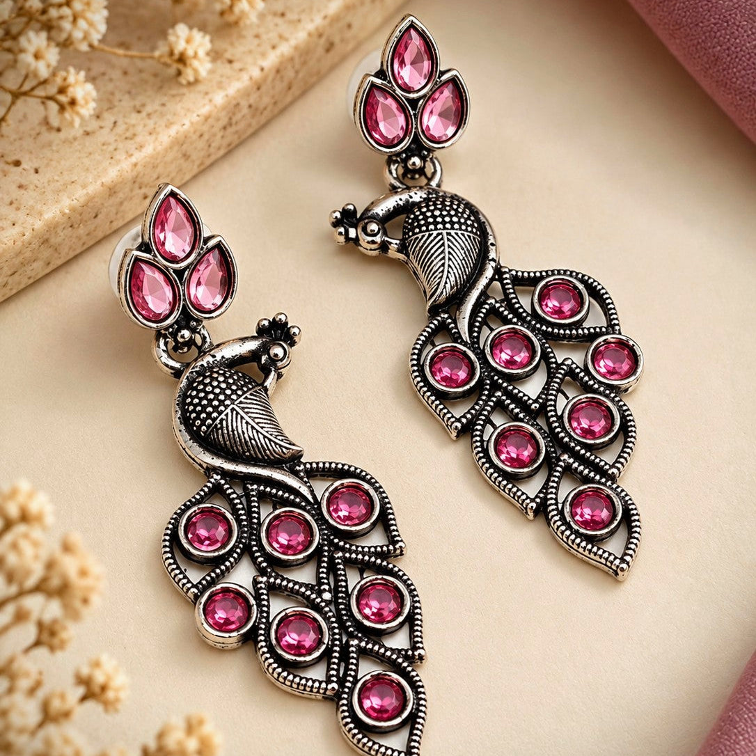 Peacock Vine Drop Earrings