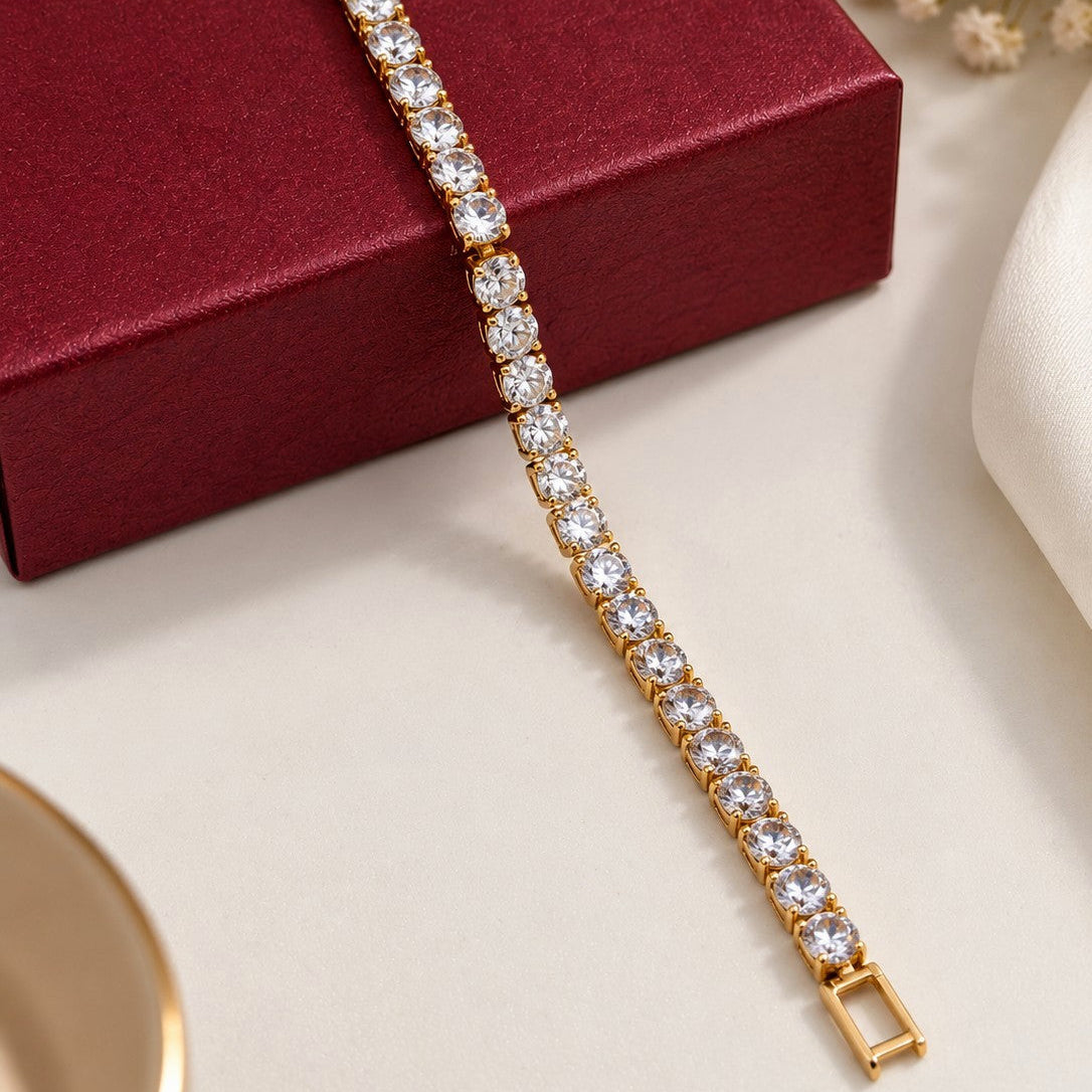 Chunky Round Cut Tennis Bracelet